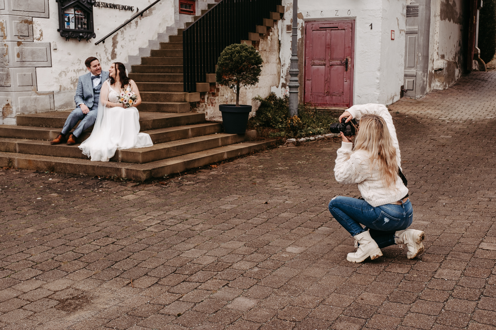 Hochzeitsfotografin im Einsatz